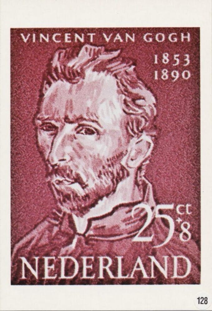Briefkaart met afbeelding Vincent van Gogh postzegel