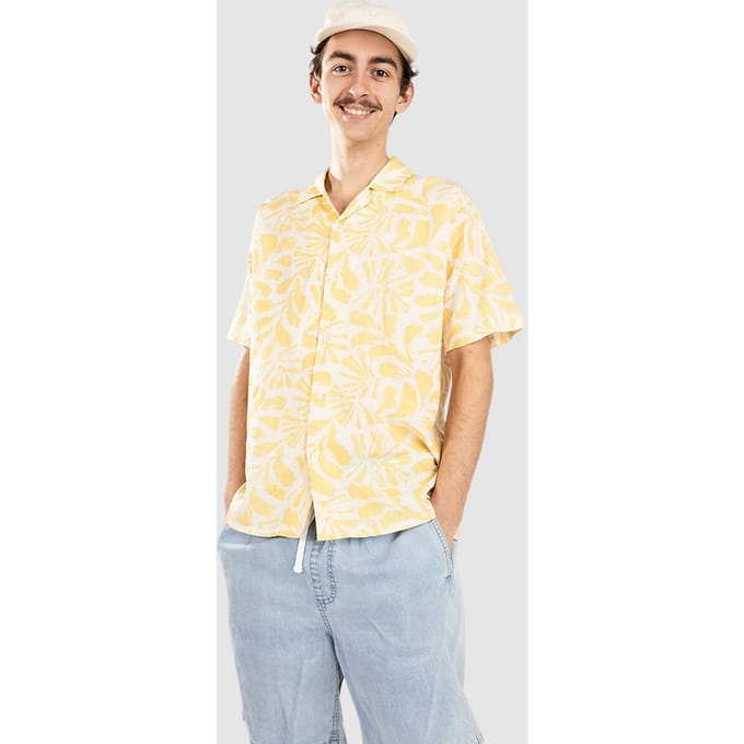 Fat Moose Zane Cotton Linen Shirt geel