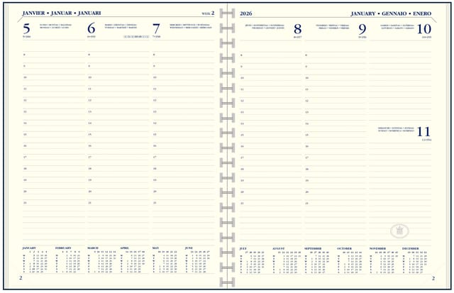 Agendavulling 2027 Ryam Executive A5 7dagen/2pagina's staand