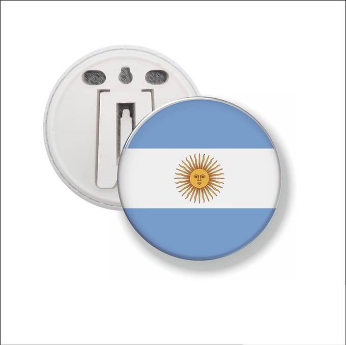 Button Met Clip 58 MM - Vlag Argentinië