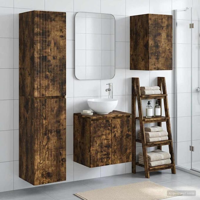 vidaXL - Badkamermeubel - Set - 3 - st - Gerookt - eiken - 33 - x - 34,5 - x - 160 - cm