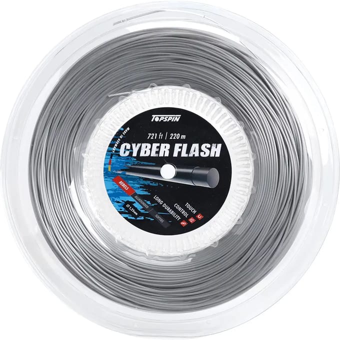 Topspin Cyber Flash Rol Snaren 220m-Zilver