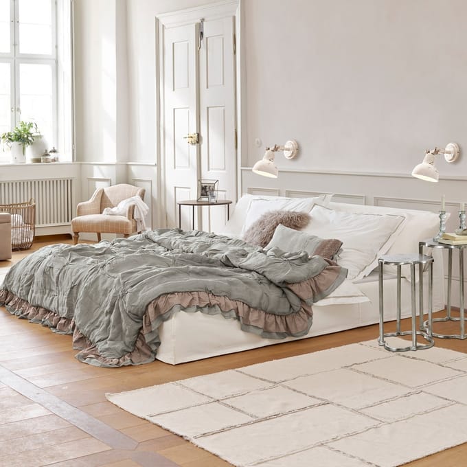 LOBERON Bed Cottonwood wit