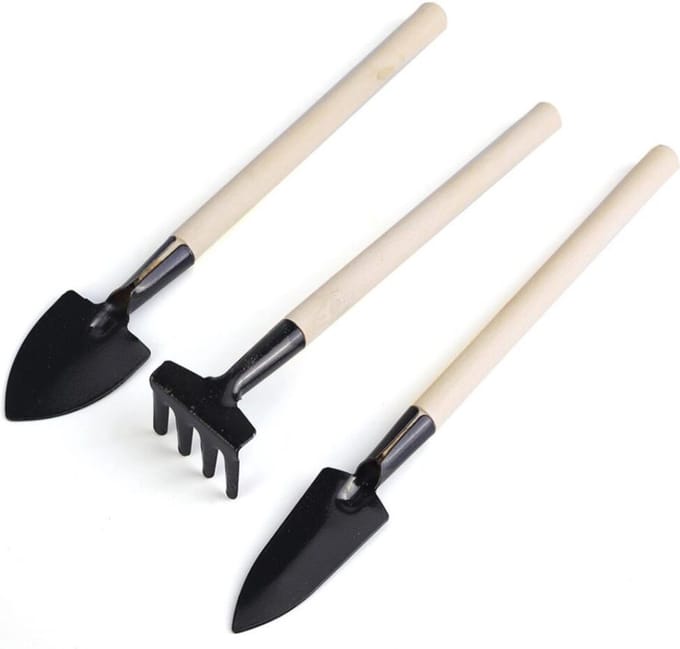 QUVIO Mini tuingereedschap / Tuinsetje / Tuingereedschap / Kweekset gereedschap - Set van 3