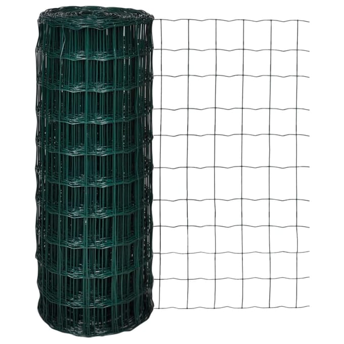 vidaXL - Hekpanelen - PVC-gelaagd - ijzer - Groen