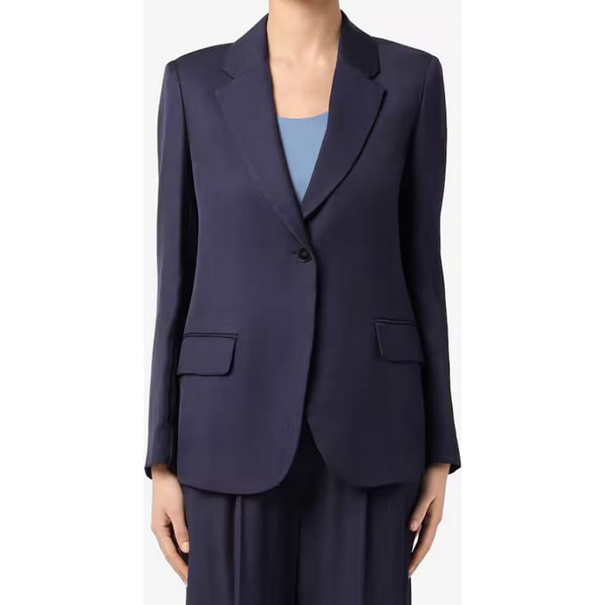 jas gemengd linnen vrouw blauw