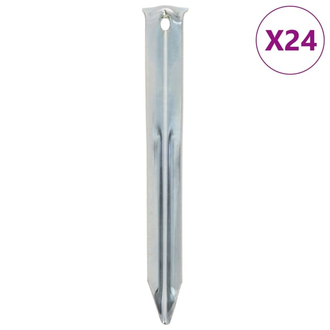 vidaXL - Tentharingen - 24 - st - Ø20 - mm - 17 - cm - gegalvaniseerd - staal