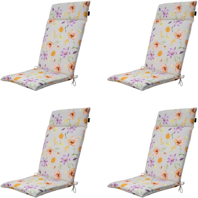 Madison - Tuinstoelkussen Hoge Rug Florina purple - Ca. 120x50 cm - Set van 4