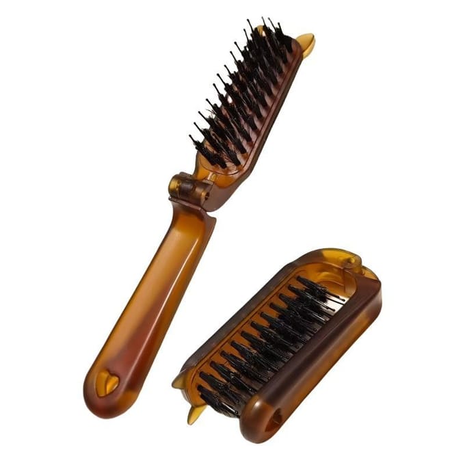 Brosse à Cheveux à Poils Brosse à Cheveux Pliante Brosse de Coiffage Moelleuse Brosse à Cheveux Pliante Portable black