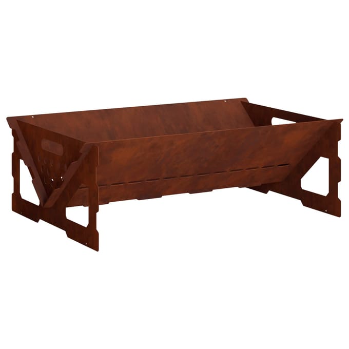 vidaXL - Vuurkorf - Roestkleurig - 60 - x - 40 - x - 20 - cm - weervast - staal