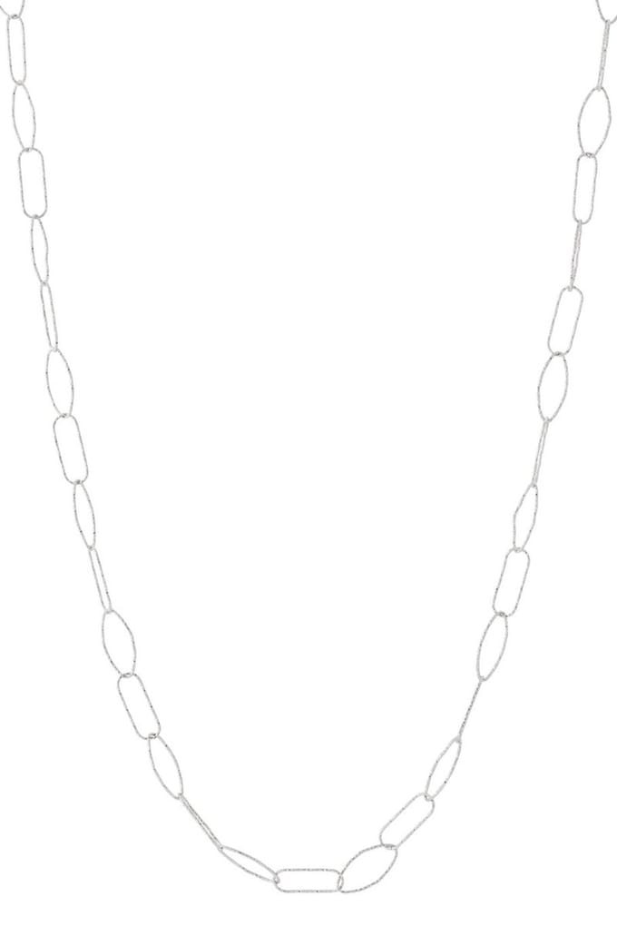 Bijoutheek Collier Lang Schakels Geometrisch Zilver
