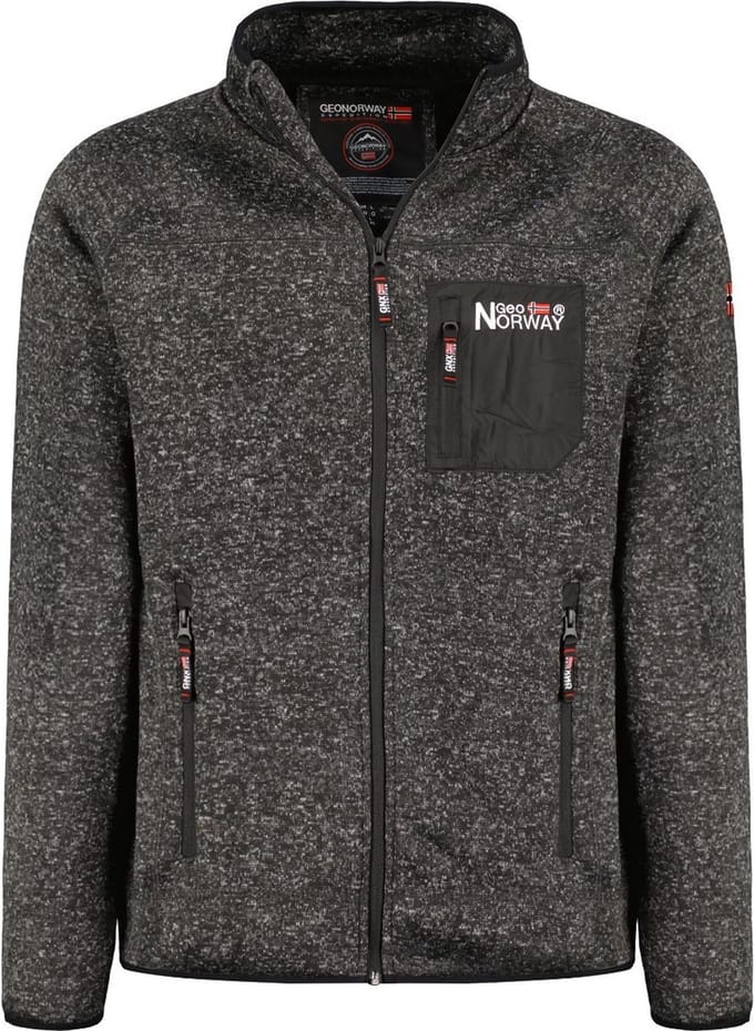 Fleece Vest Heren Zwart Met Borstzakje Geographical Norway - M