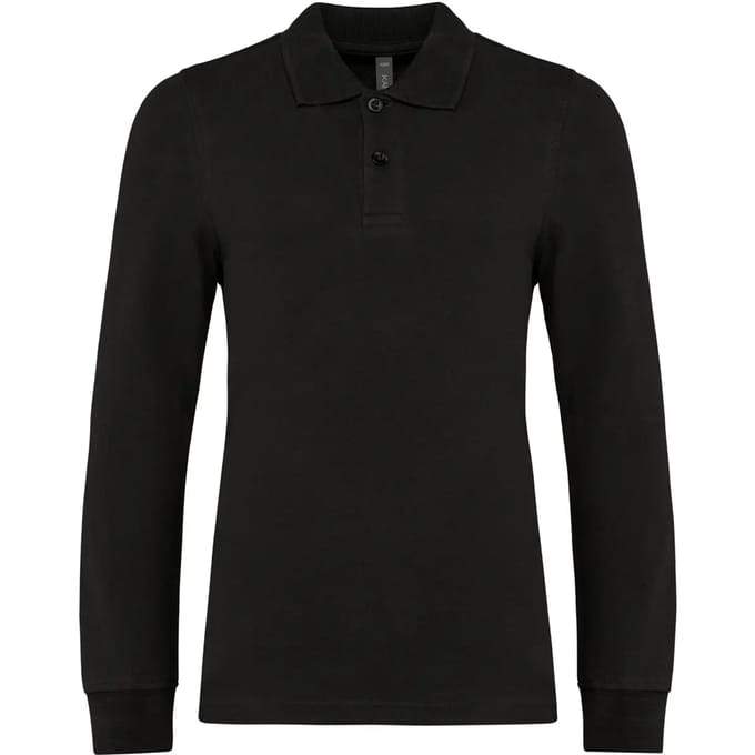 Kariban Kinderpolo lange mouwen K269 - Black - 10/12 Y (10/12 ans)