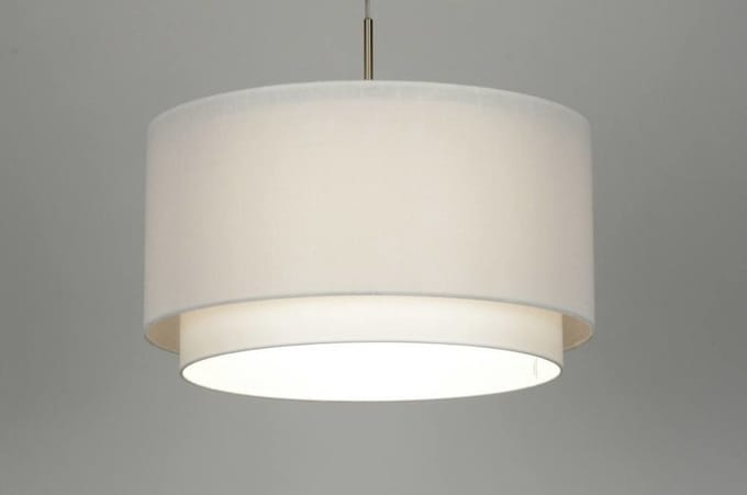 Lumidora Hanglamp 30141 - BERLIN - E27 - Wit - Textiel - ⌀ 47 cm