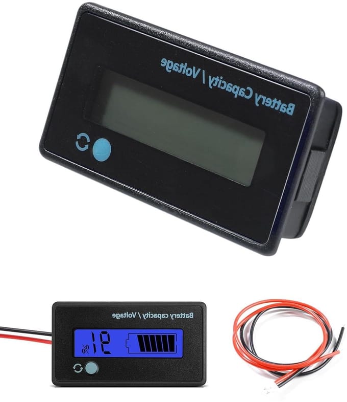 Accucapaciteitsindicator - Spanningsmeter - Batterij Bewaken - LCD met Alarm - 12-84V - Blauw