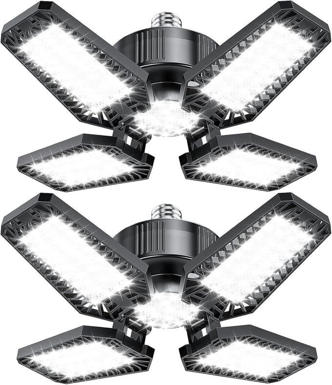 Set van 2 Led Garageverlichting - Krachtige Verstelbare Werkplaatslamp