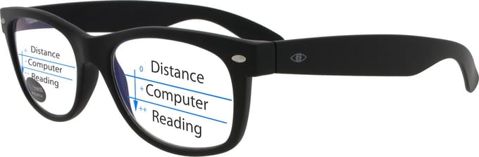 Noci Eyewear TAB013 +1.00 WF Multifocale Computerbril - BlueShields blauw licht filter lens - Zwart