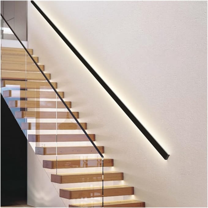 Verlichte Trapleuning - Muursteun Leuning - Veilig Trap Lopen - Geïntegreerd Licht - 150cm Lengte - Warm Licht