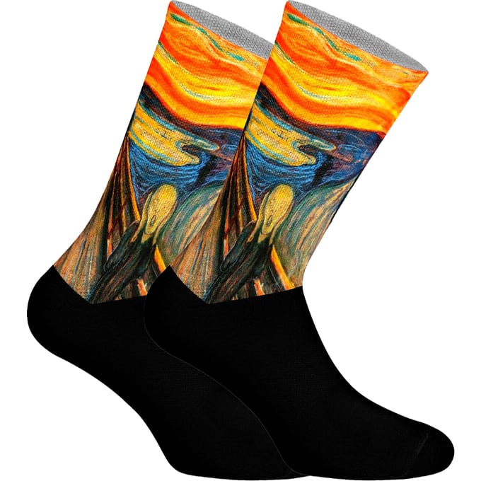 Lange uniseks sokken met elastische print