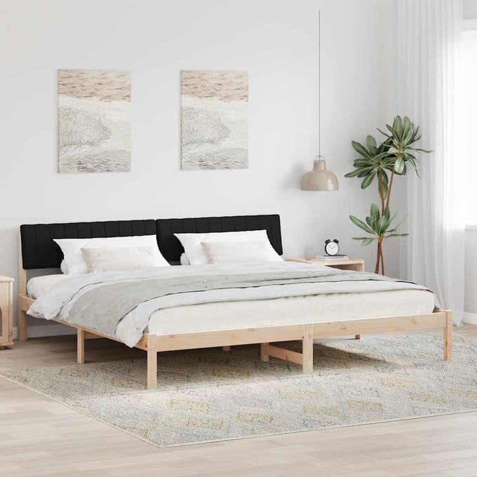 vidaXL - Bedframe - Bruin - en - zwart - 200 - x - 200 - cm - Massief - grenenhout