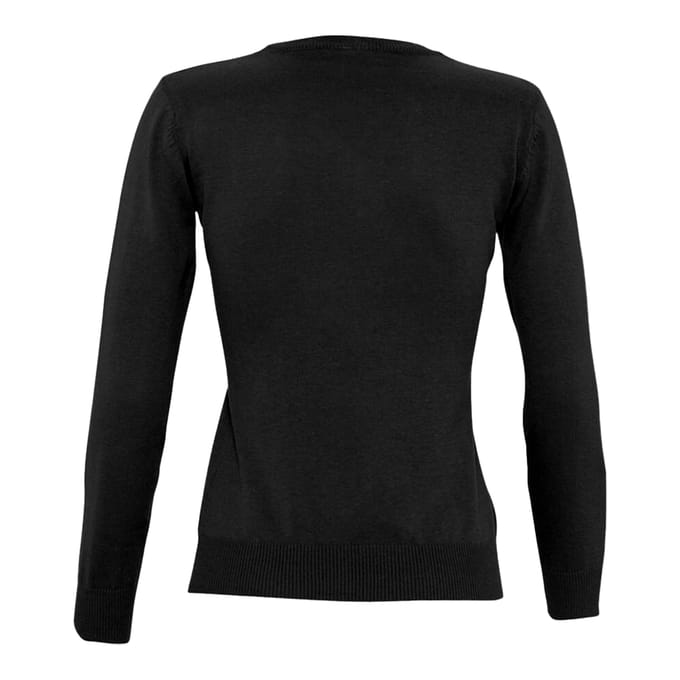 SOLS Dames/Dames Galaxy V Hals Sweatshirt (Zwart)