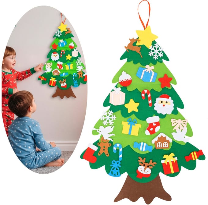 Springos Decoratieve Kerstboom | Kerstdecoratie | Vilt | 93 Cm | Veelkleurig