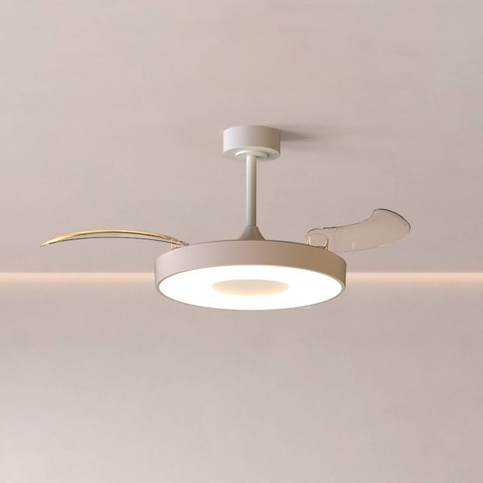 Mantra Iluminación Smart LED plafondventilator Coin, beige/wit, DC, stil, CCT