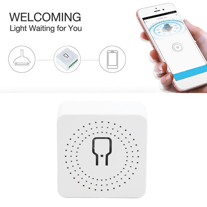 Mini Slimme WiFi Schakelaar DIY Huis Muur Licht Bedieningsmodule 16A AC100?240V 5060HZ white