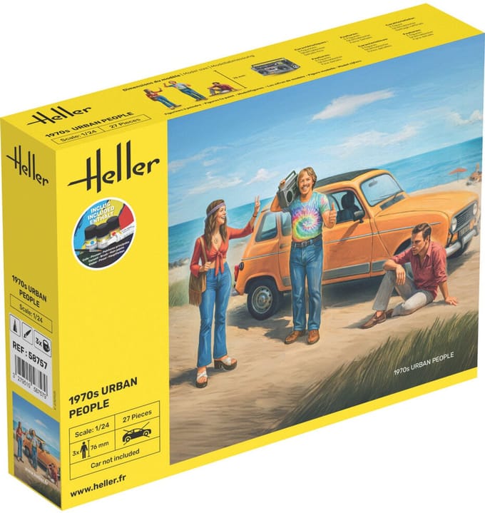 Heller Modelbouwpakket Diorama - 58757 Jaren 70 Stadsmensen - voor Diorama - 3 Figuren - Starter Kit Plastic - 1:24 - Modelbouw