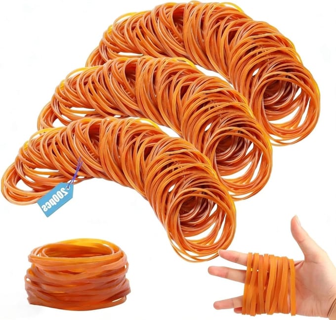 Dikke Gele Elastische Rubber Bands - 200 Stuks, Stretchable, Perfect voor Kantoor en Creatieve Projecten