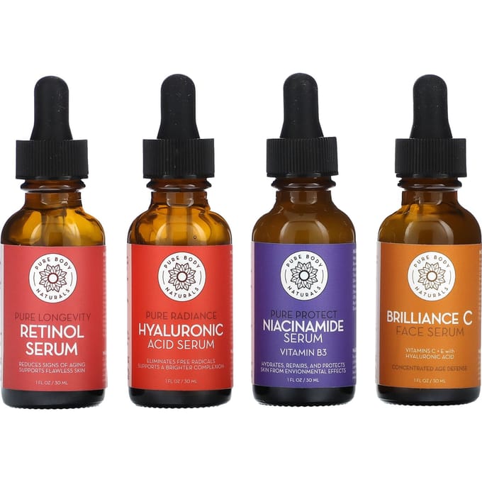 Gezichtsserum Set, 4-delige set, 30 ml (1 fl oz) Elk black