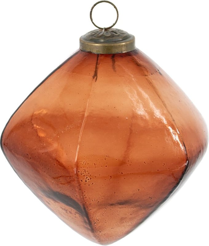HomeBound by KY | Kerstbal glas amber | 12,5x12,5x12,5cm | kerstbal