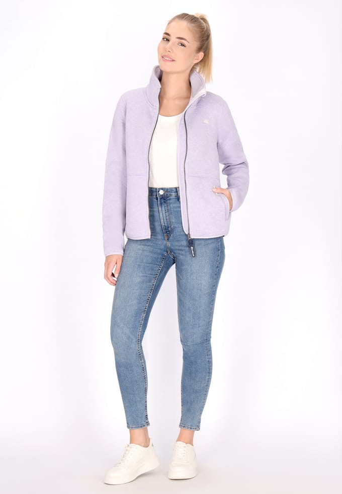 Schmuddelwedda Gebreide fleece jas Dames Grijsviolet gemêleerd
