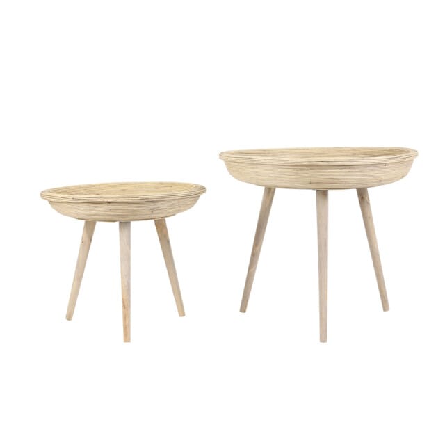 Light & Living - Bijzettafel COLON - Ø56x48cm - Bruin - Set van 2