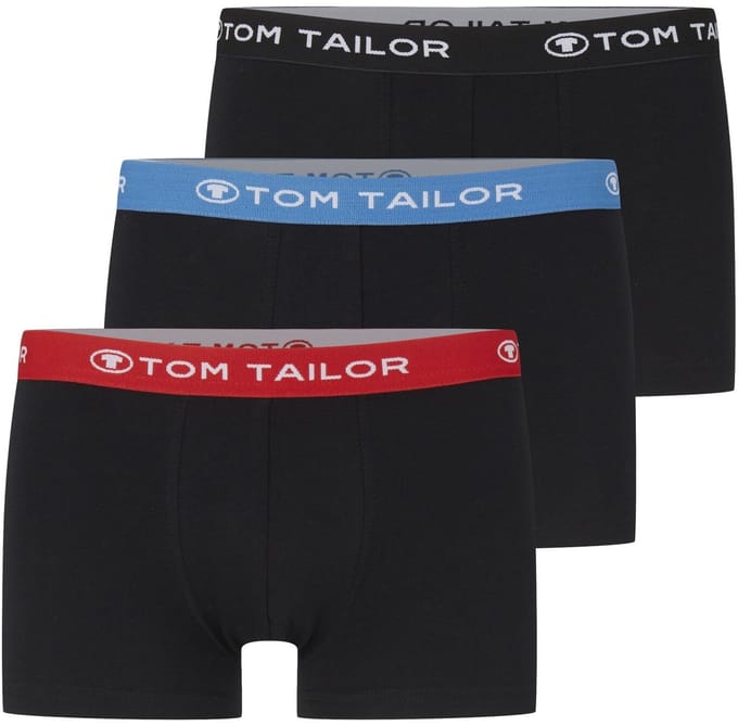 Tom Tailor - Korte boxershorts in een set van 3 - Maat XXL/8 - black-dark-solid