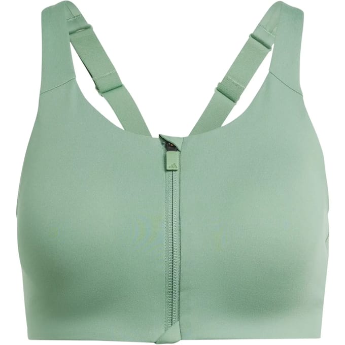 adidas Performance TLRD Impact Luxe High-Support Beha met Rits - Dames - Groen- 100C