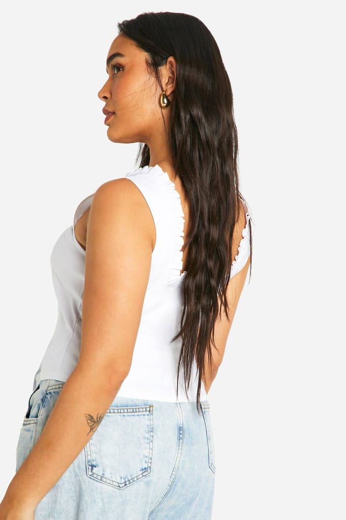 boohoo Dames Plus Bengaline Lace Up Corset Top | Wit | Maat: 56