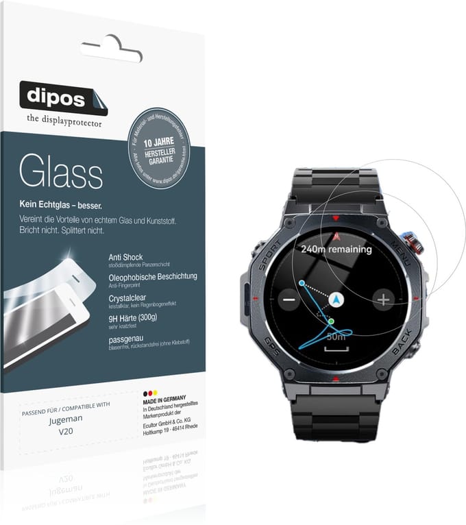 dipos – 2x Pantserfolie geschikt voor Jugeman V20 | 9H Screenprotector