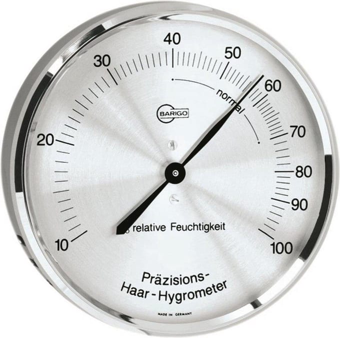 Barigo 408 - haar-hygrometer - chroom - Ø 8,5 cm