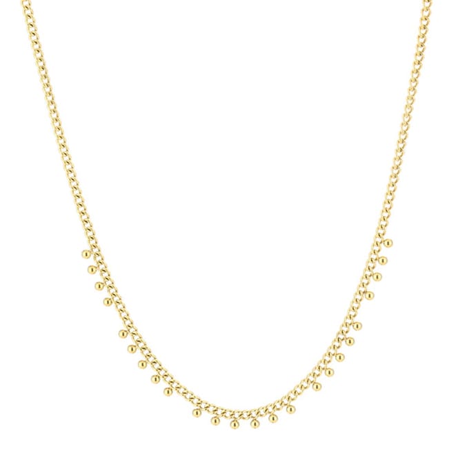 Bijoutheek Collier Schakel Kleine Balls Goud