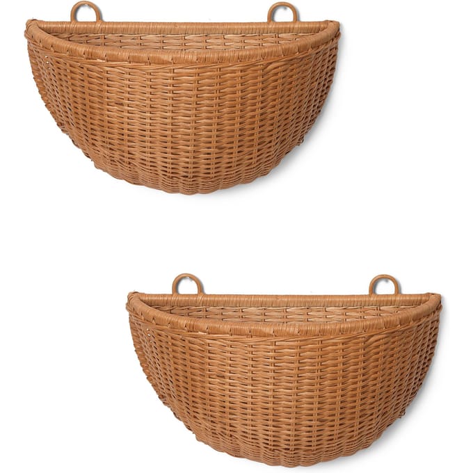 Ferm Living - Braided Wandmanden - set van 2 - natuur - bruin