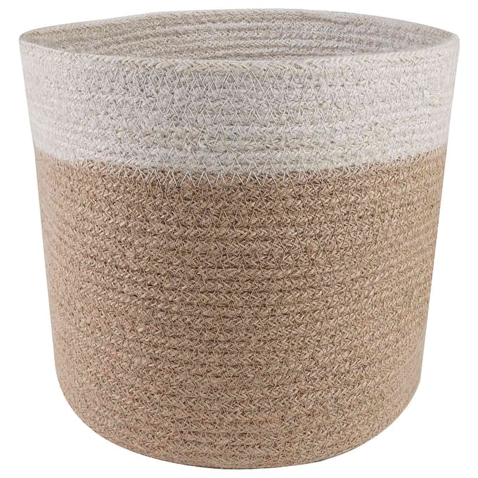 vidaXL Plantenpot Set 2 st Natuurlijk en Wit Ø 21 x 21 cm