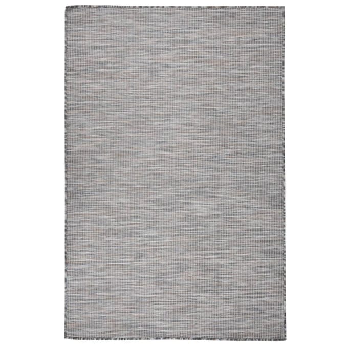 vidaXL - Buitenkleed - platgeweven - 120x170 - cm - bruin - en - blauw