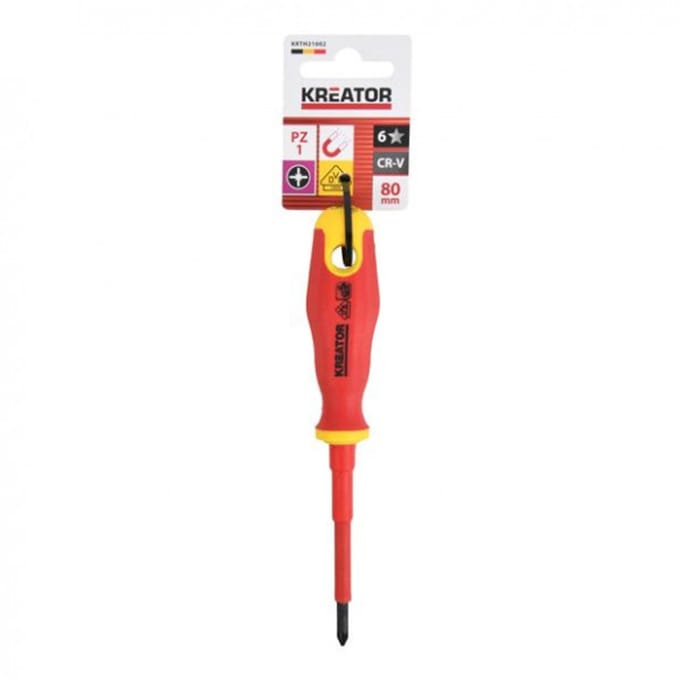 Kreator - Hand tools - KRTH21002 - Geïsoleerde schroevendraaier pozidriv - 80mm, PZ1 vde