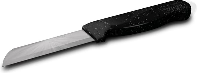 Solingen Schilmesje Robuust Handvat – RVS Glad – 18,5 cm met Blade Cover – Zwart Glitter