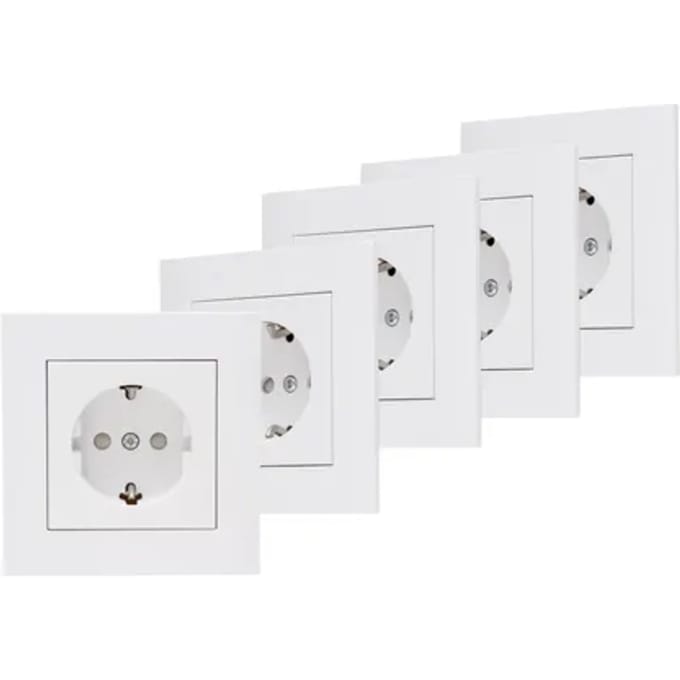 Kopp Athenis Stopcontact 1-voudig Geaard Mat-wit 4+1 Gratis