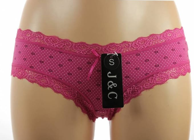 J&C string / hipster katoen Spikkel - Roze / M