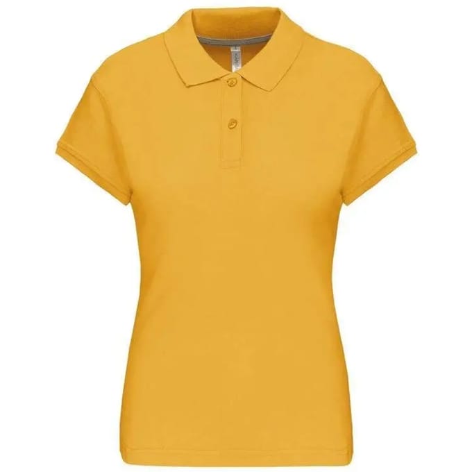 Damespolo korte mouwen met knopen merk Kariban Yellow - 3XL