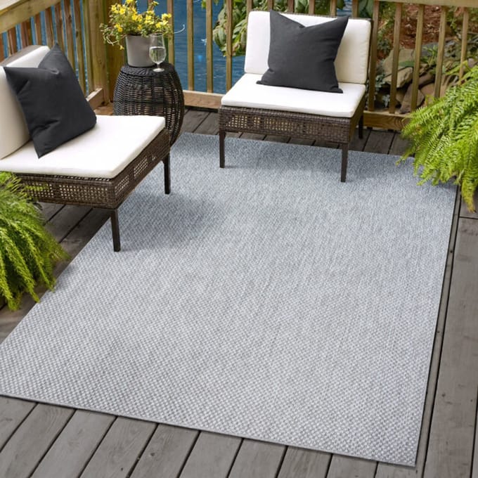 Muratap Uni binnen en buiten vloerkleed solid outdoor laagpolig tapijt 80x150 cm