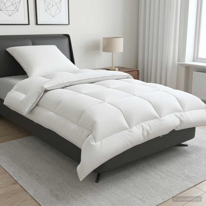 vidaXL - Dekbed - en - Kussen - Set - 2 - st - 137x200 - cm - Winter - 450 - GSM - Wol - Wit
